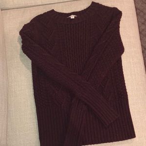 gap cable knit sweater in maroon